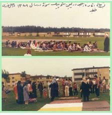 عکس/ اقامه نماز جمعه در كشور سوئد توسط آیت الله العظمی  نوری همدانی  در سال ١٣٥٨