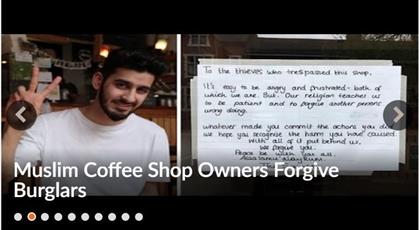 صاحبان کافی‌شاپ اسلامی در انگلستان ، سارقان مغازه را بخشیدند