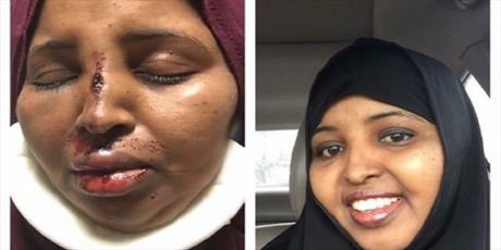 حمله وحشیانه و بی‌رحمانه یک سفید پوست آمریکایی به زن مسلمان