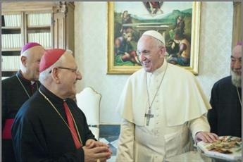 رئیس کلیسای کلدانی عراق با پاپ فرانسیس دیدار کرد + تصاویر