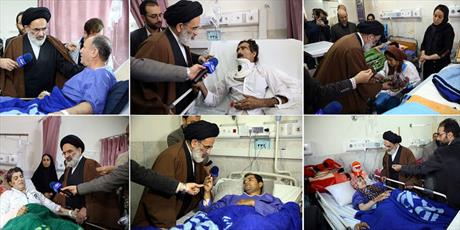 عیادت نماینده رهبر معظم انقلاب از مصدومین زلزله استان کرمانشاه