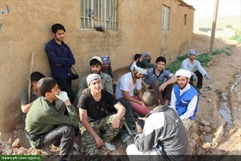 تصاویر/ اردوی جهادی طلاب و دانش آموزان منطقه ۱۲ تهران در روستای نقاره کوب سرپل ذهاب