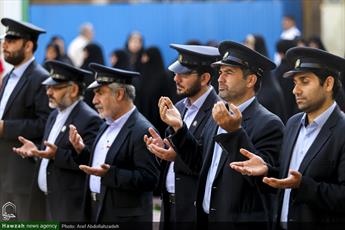 آیین خطبه خوانی خادمان  حرم حضرت معصومه (س) با حضور جمعی از دانشجویان برگزار شد