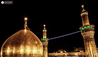 گنبد حرم حسینی در قاب آسمان شب کربلا+ تصاویر