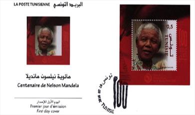 چاپ تمبر یادبود نلسون ماندلا توسط اداره پست تونس