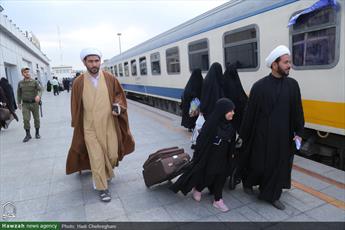 تصاویر/ راه اندازی اولین قطار مسافری قم - کربلا به مناسبت اربعین حسینی