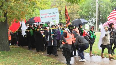شیعیان شهر آمریکایی پنسیلوانیا «راهپیمایی اربعین» برگزار کردند
